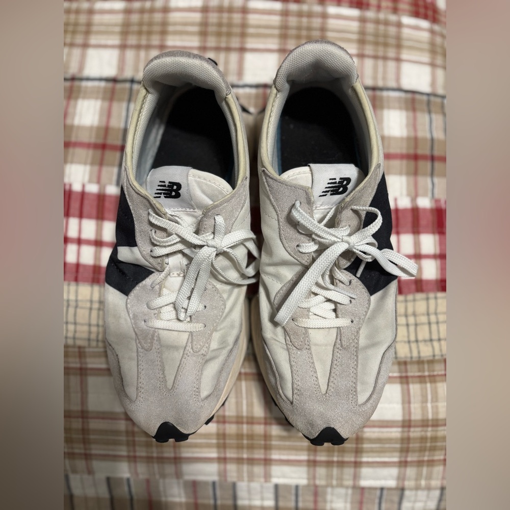 New Balance Cream and Black Athletic Shoes